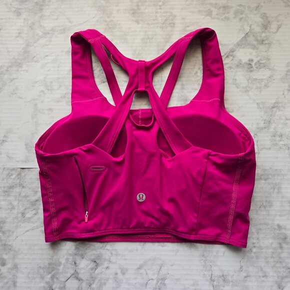 Lululemon Pink Racerback Sports Bra "Stash it Bra” Sz 6 - Picture 2 of 9